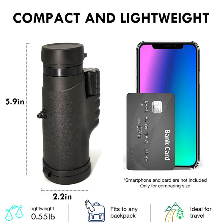 High Definition Telephoto Zoom Monocular Telescope 40X60 12x50 for Traveling