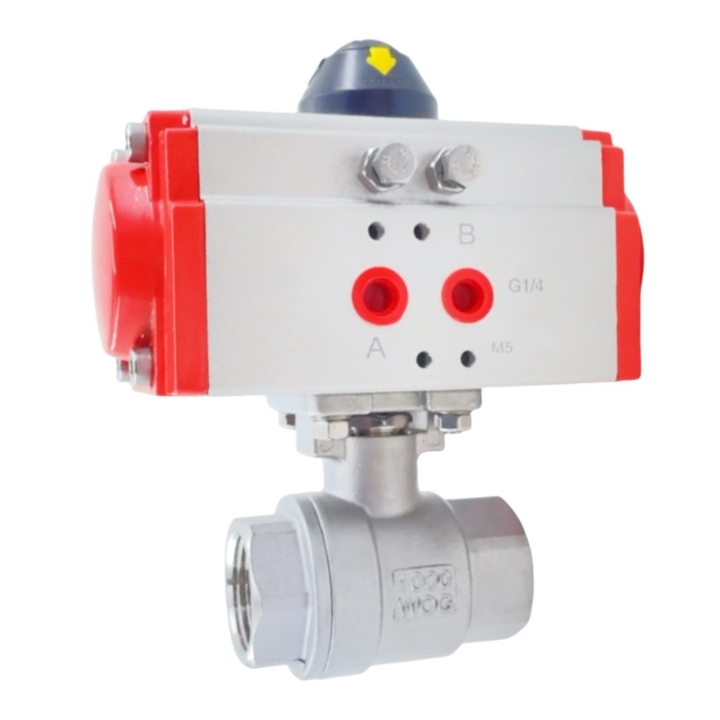 Sold 304/316 Stainless Steel Pneumatic Two-Piece Internal Screw Ball Valve