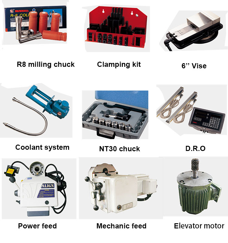 3HP/R8(NT30) Taiwan parts step speed Vertical Turret Milling Machine , 1270*254mm table