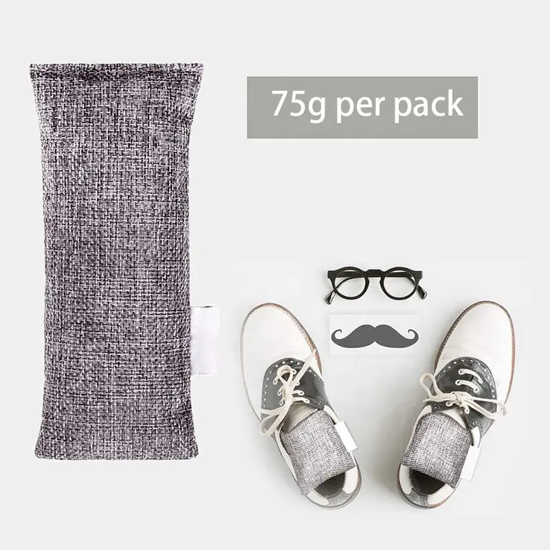 75g Bamboo Charcoal Air Purifying Bags Customized Shoe Deodorizer for Odor Absorption