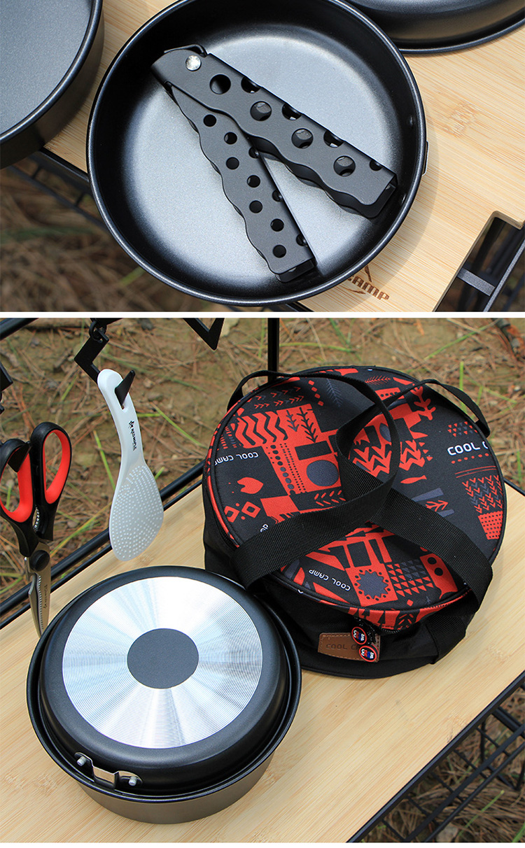 Aluminium Outdoor Cooking Pot Set 3KG Nonstick With Lid