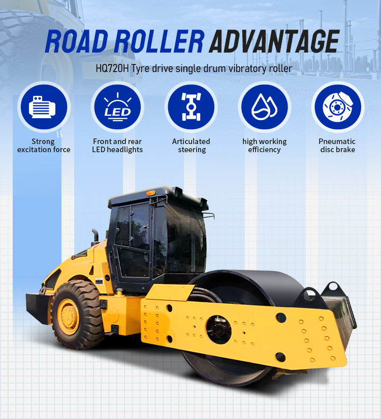 Electric Oil Pump Vibratory Road Roller 20 Ton Compactor for Smooth Asphalt Surface