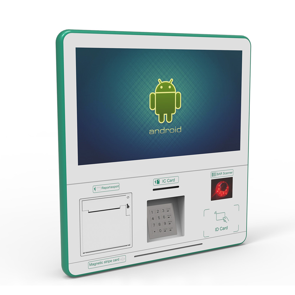 15 Inch Queue Ticket Kiosk Machine Wall Mount Kiosk Atm Machine