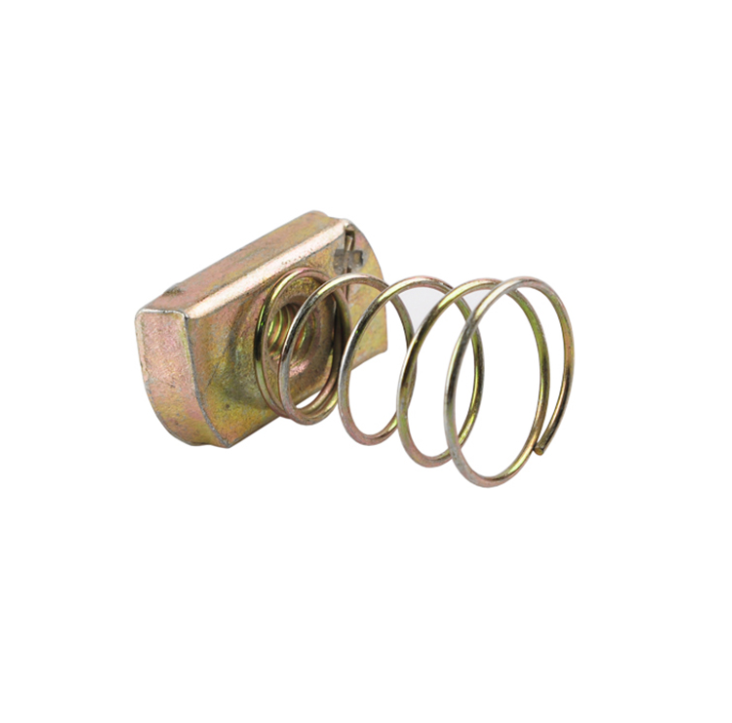 Yellow Zin Stainless Steel Channel Spring Nut Square Nut With Spring