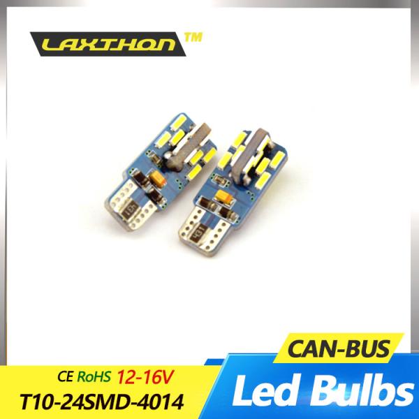 White LED Interior Car Light Bulbs 16V T10 24SMD 4014 Canbus Led Light Stable