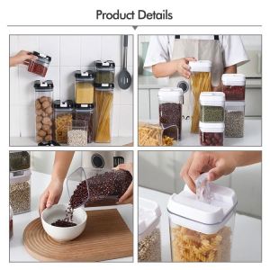 7 Pcs Plastic Food Airtight Storage Containers With Lids Multiple Size