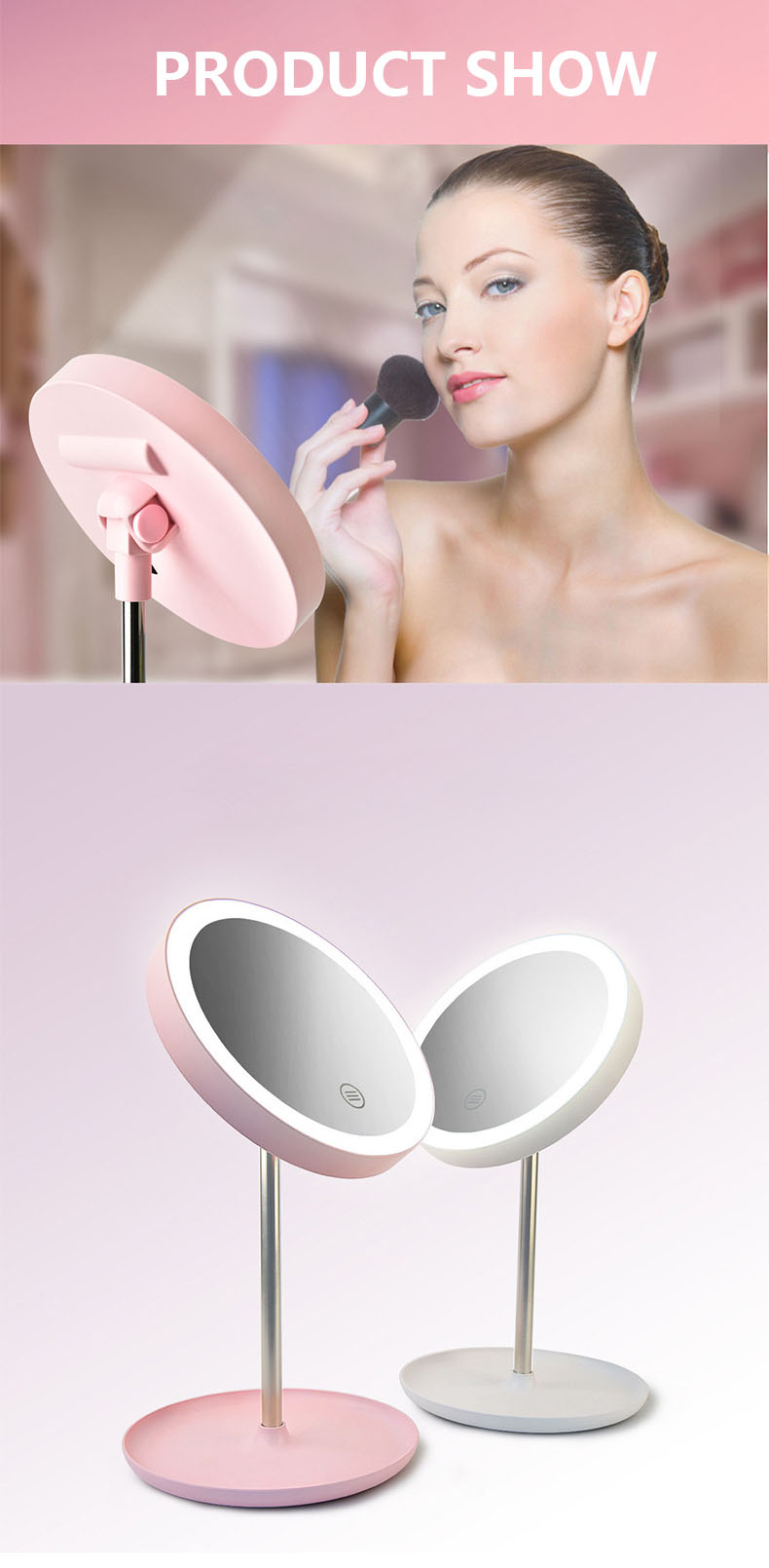 Led Lighted Cosmetic 10x Magnifying Mirror For Makeup Vanity