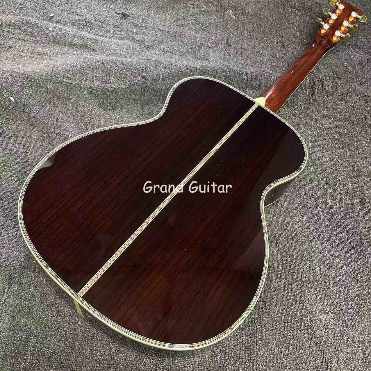 Custom OM Body Cedar Top Acoustic Electric Guitar with ROSEWOOD Back Side