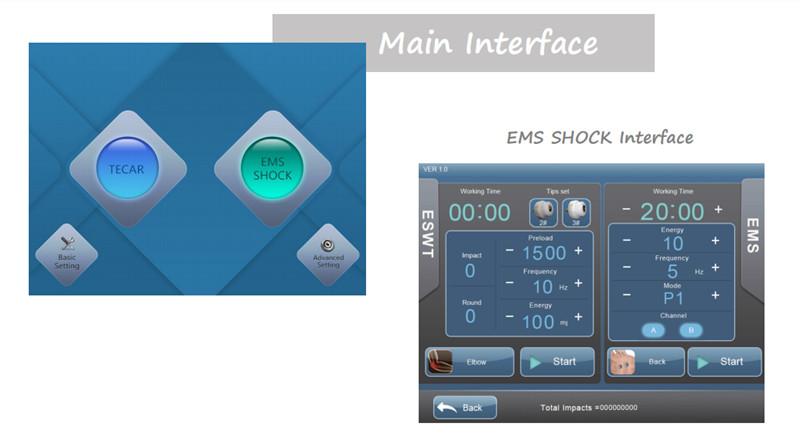 450KHz 3 In 1 EMS Shock Wave Tecar Therapy Machine