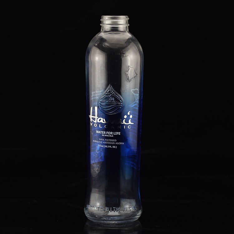 Fancy Screen Printing Round Shape Blue Vodka Bottle for Industrial of Liquor and Gin