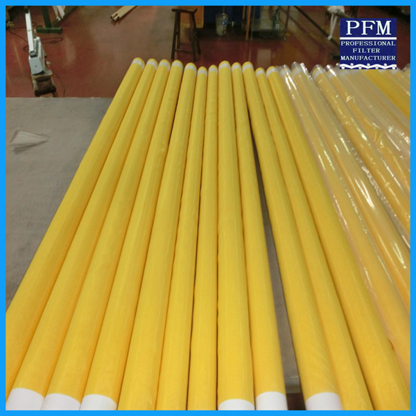 High Tensile Yellow 110T Polyester Printing Mesh With FDA Certification For Printing