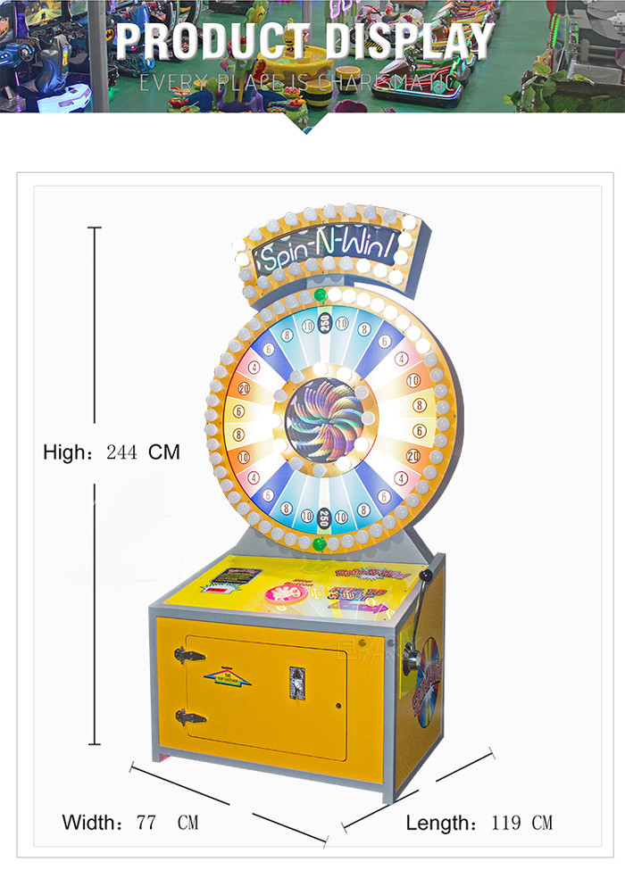 Spin N Win Arcade Amusement Lottery Ticket Game Machine