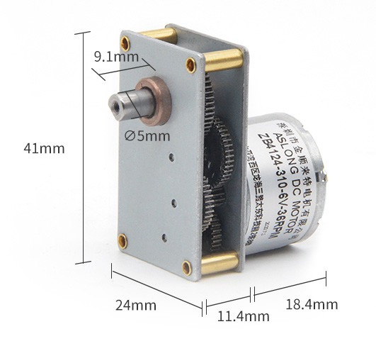 ASLONG Valve Motor ZB4124-310 Mini DC Low Speed Motor 6V 37RPM Metal Gear 6V dc gear motor d shaft