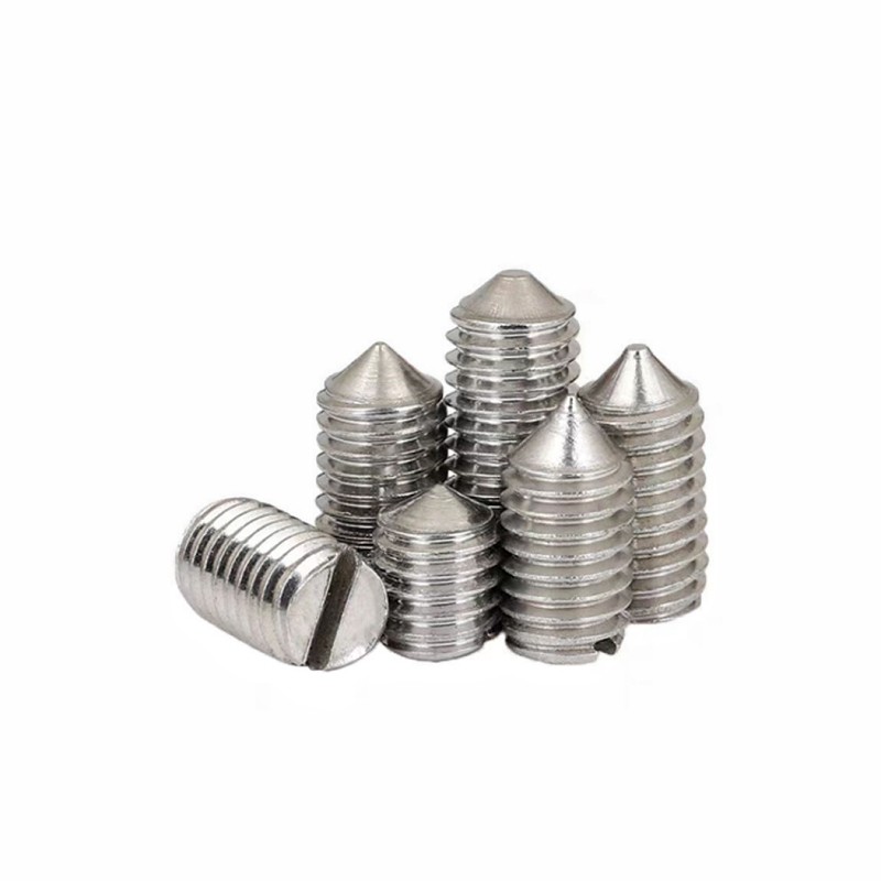 Precision Endless Machine Meter Stop Screw Slotted Tip Set Screw Cut Slotted Positioning Screw