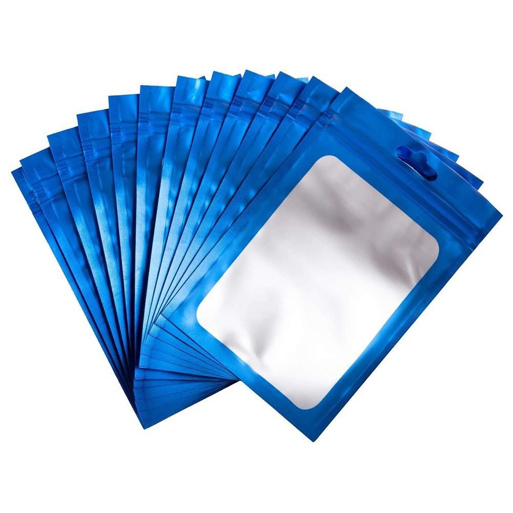 Customized Logo Plastic Retail Aluninum Foil Zipper Packaging Bag with clear hole