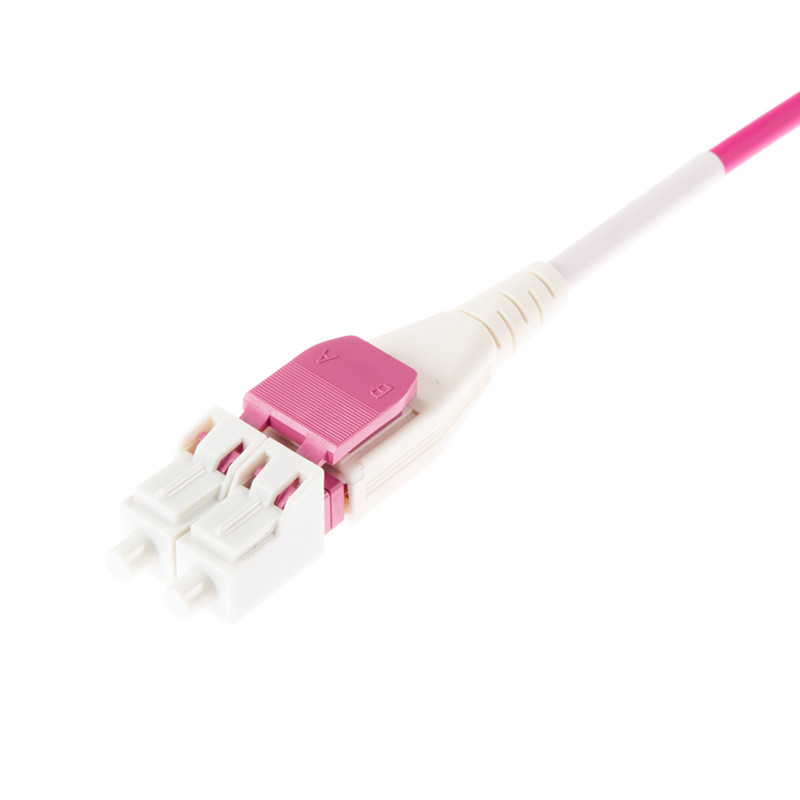Duplex Multimode Fiber Optic Cable Uniboot Reverse Polarity OM4 50/125µM Customized