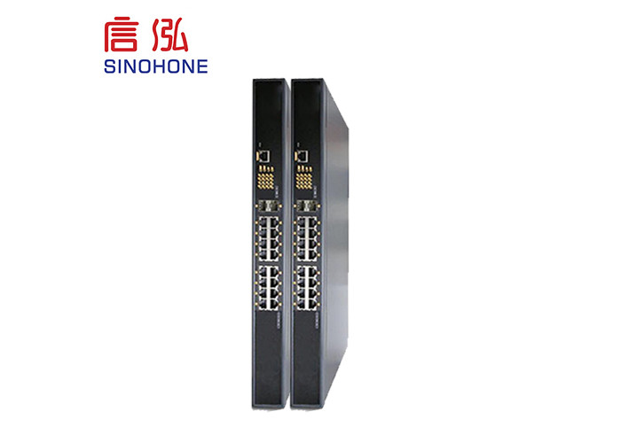 Black Aluminum 16 Port Network Switch , Fiber Converter Switch High Stability