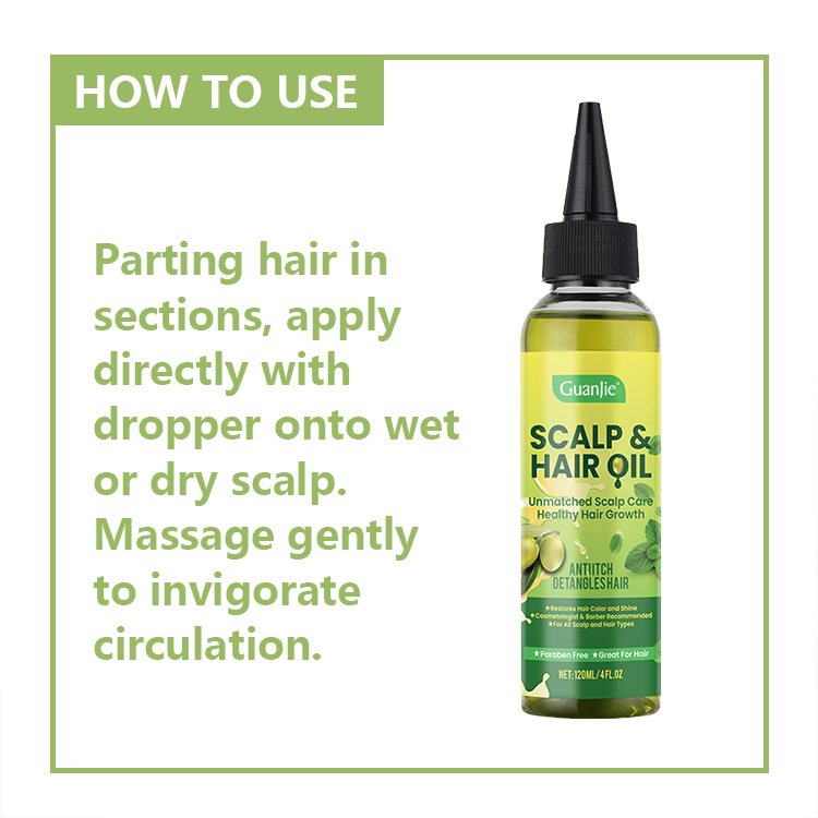Private Label Olive Hair And Scalp Oil Refreshing Mint Formula