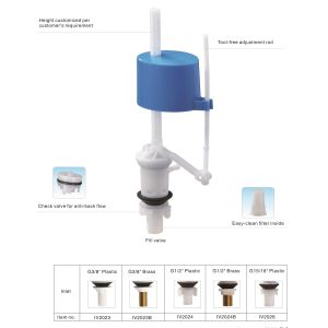  G3/8&quot; Piston adjustable toilet fill valve For Toilet Cistern Mechanism Manufactures