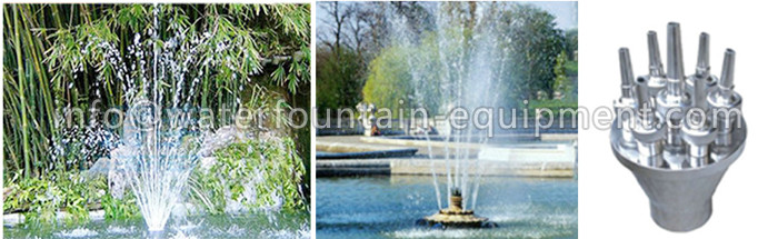 Universal Big Water Fountain Nozzles Central Upright Adjustable 4m Coverage Diameter