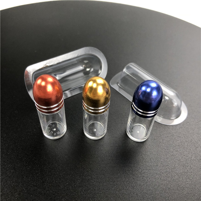 Pill Bottle Clear Small Capsule Bullet Shape Containers With Metal Cap For Rhino Pill