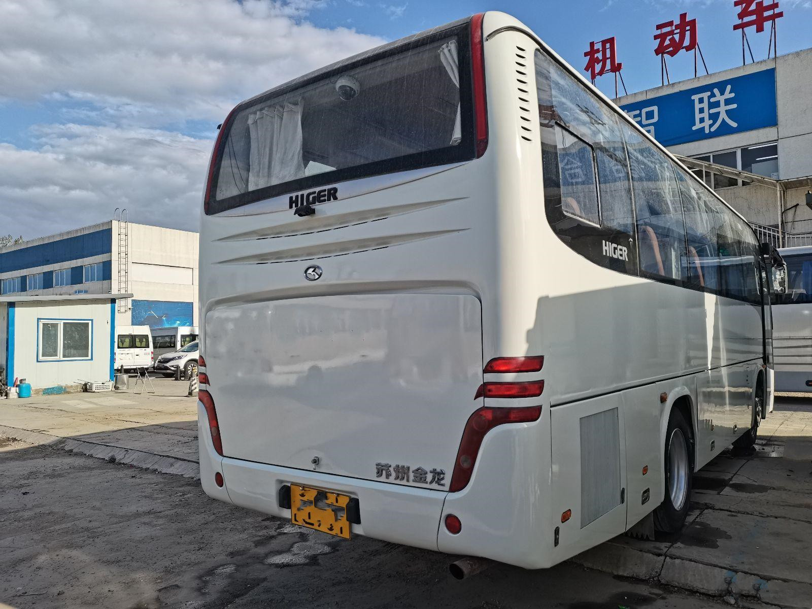 Used Higer Bus KLQ6856 37 Seats Steel Chassis Rear Yuchai Engine Left hand Drive Good Condition with AC