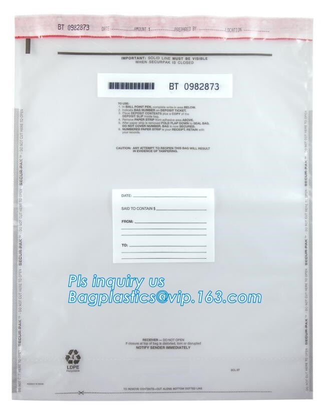 Document safe tamper proof bank deposit bag, Steb Plastic Money Pe Bank Deposit Coin Security Pouch Bags With Seal For C