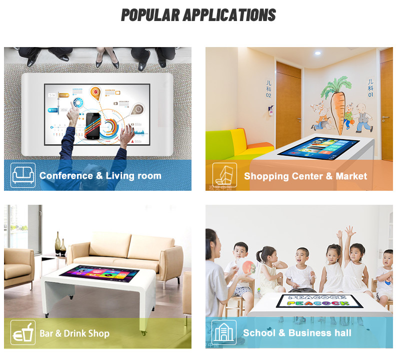 Smart Interactive Touch Screen Coffee Table Capacitive Multi Touch 43in