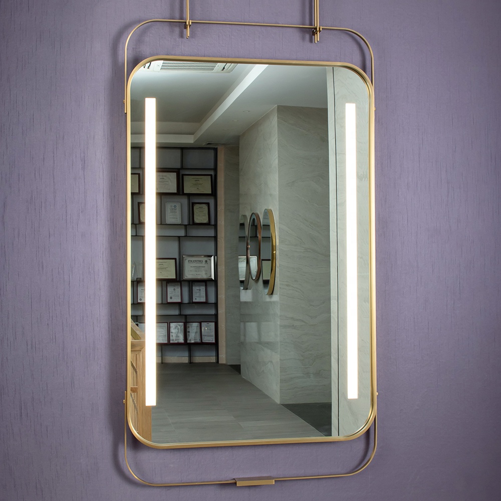 Christmas Luxury Square Frame Decorative Wall Mounted Mirror with Lighting