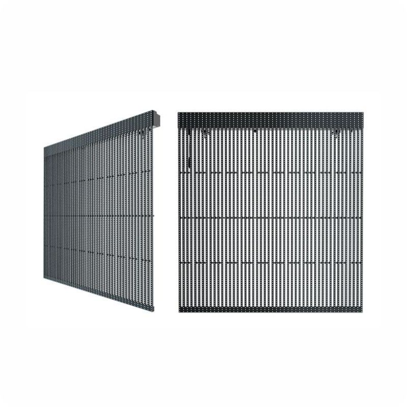 See Through Outdoor LED Grille Screen Full Color High Bright 6500cd/sqm