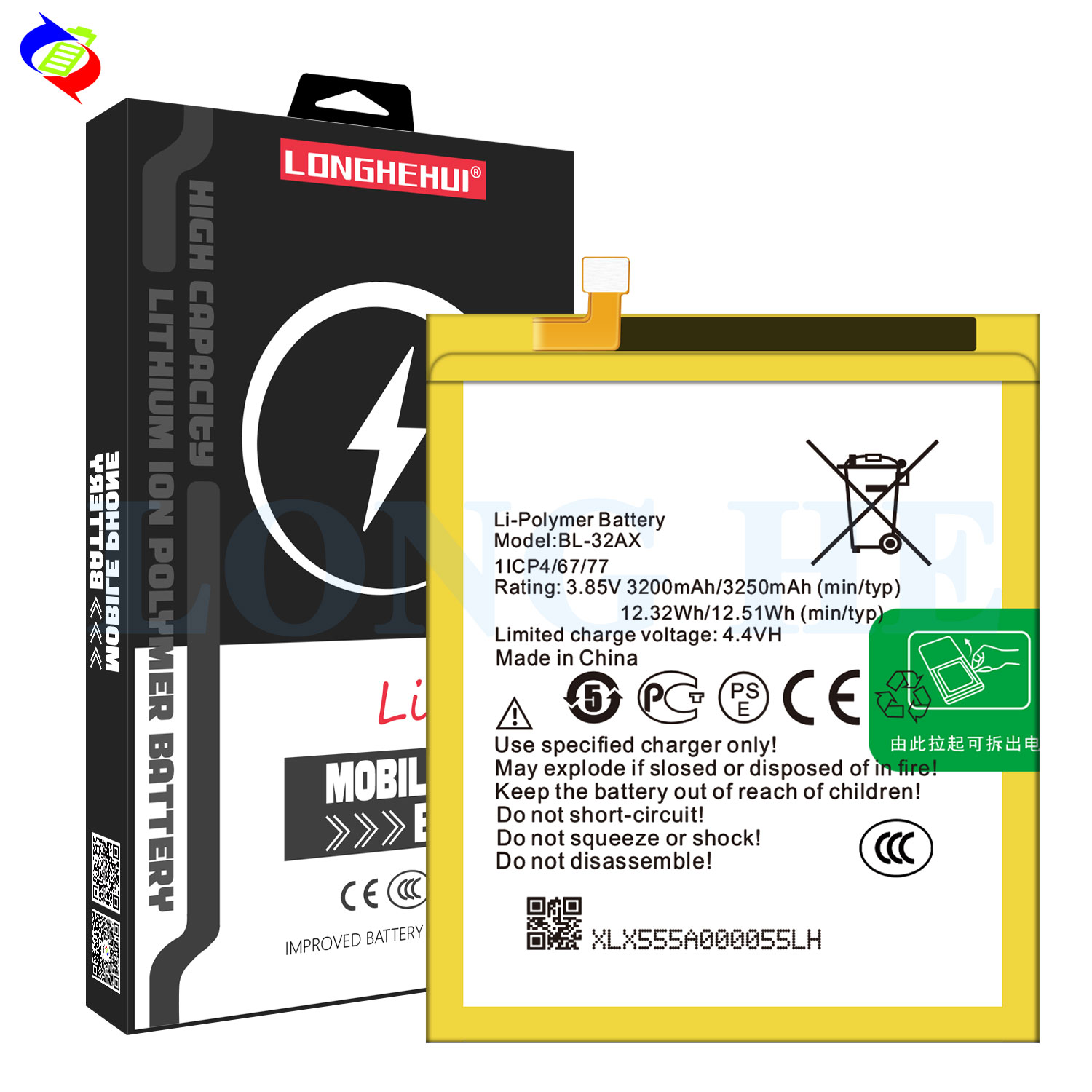 2500mAh-3200mAh BL-32AX X555 Mobile Phone Models for Infinix Zero4 LiFePO4 Battery