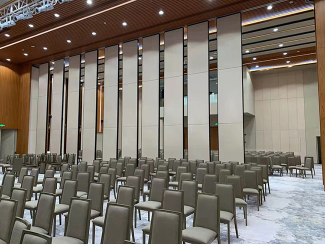 Sliding Acoustic Movable Partition Wall Panel White Color 130mm Thick