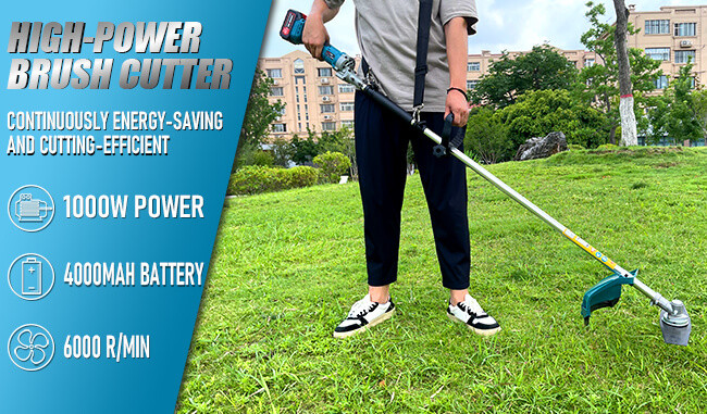 Mowing Tool Portable Lithium Battery Grass Trimmer 1kw Electric Strimmer Cordless