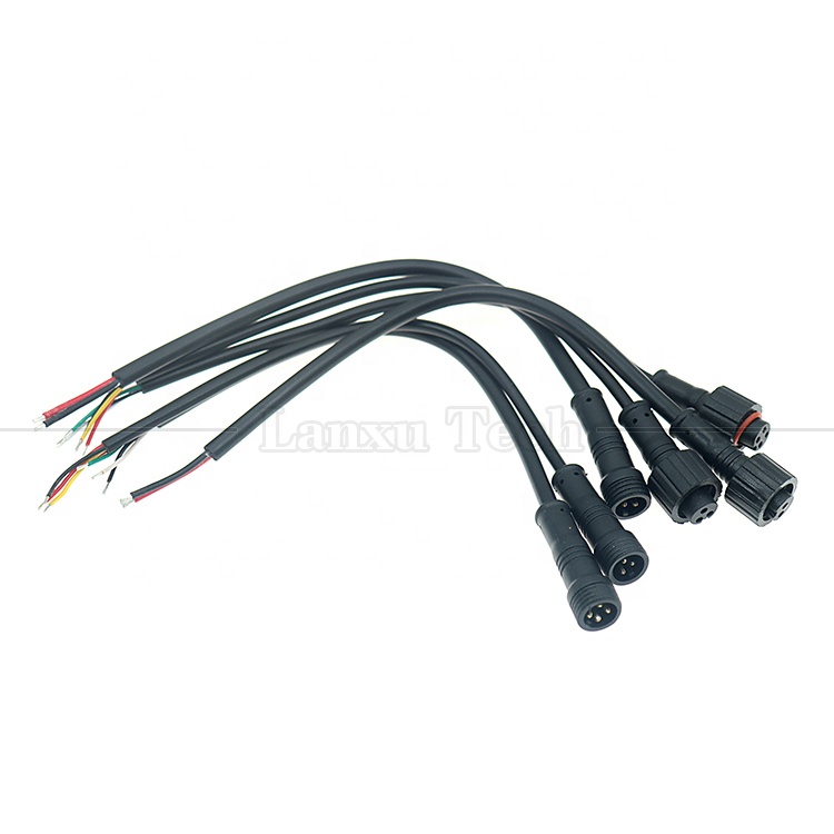 Customization Waterproof 2pin 3pin 4 pin M12 Connector Cable for LED