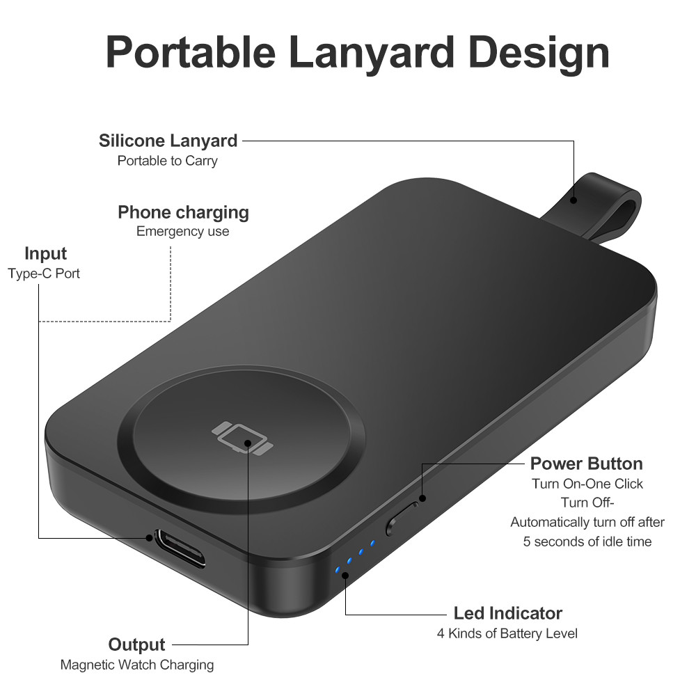 IWatch Series Compatible 2500mAh Wireless Charger with LED Indicator