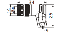 IP67 M8 Connector Field-Wireable Screw Terminals Female 3P