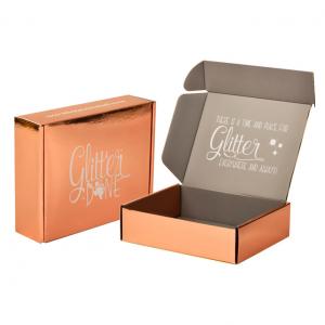 China Custom Paper Rose Gold Metalized Boxes Packaging Metallic Mailer Box on sale