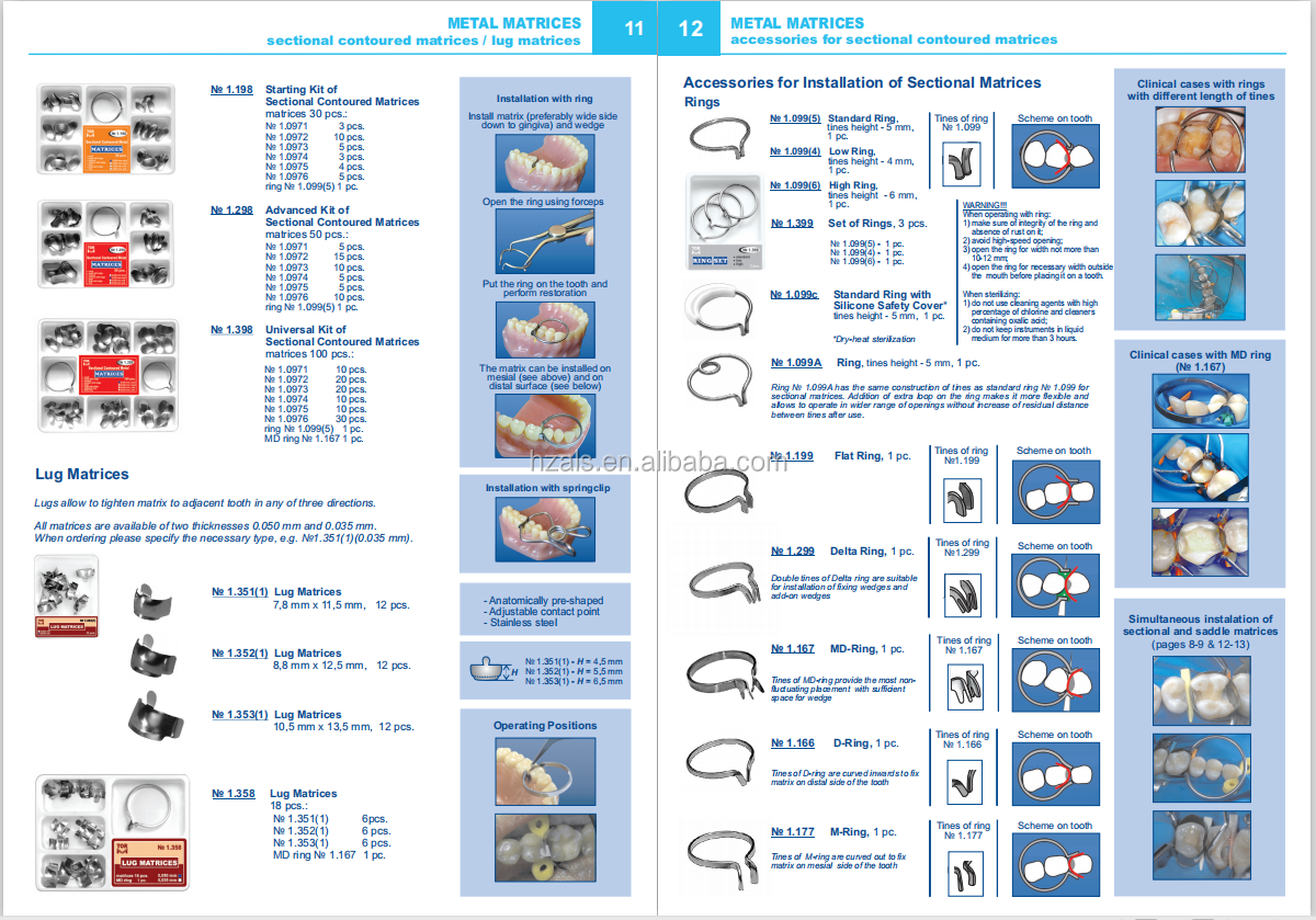 ce certified Dental Restoration Products Materials TOR VM Set of Rings 1.399 /Rings for Sectional Matrices Installation