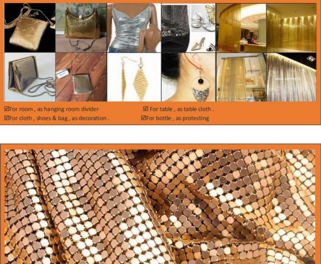 4x4mm Aluminium Metal Flake Fabric In Gold Used As Auxiliary Material