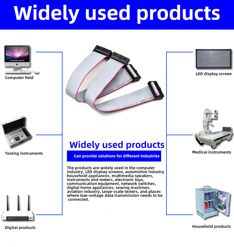 Flat Ribbon IDC Cable Assemblies With 2.00mm Pitch Dual Row 2x3 Pin 6 Pin Connector
