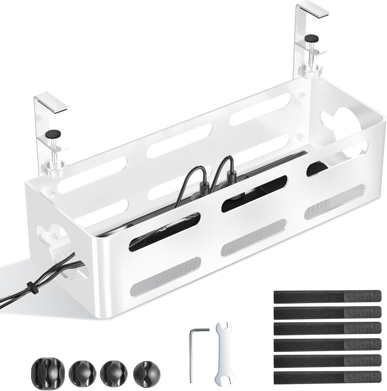 Functional Design Multifunctional Metal Cable Management Box for Desk Cord Organizers