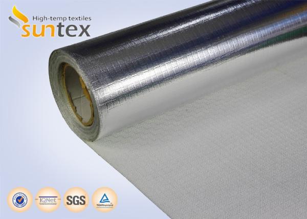 0.65mm Foil Aluminized Fiberglass Fabric Flame Resistant Fabric Fiber Glass