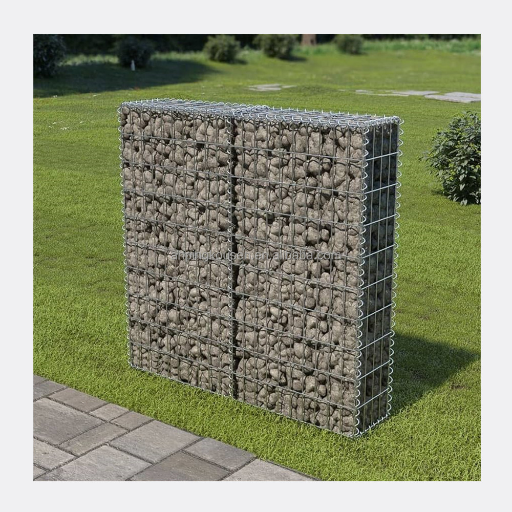 100*50*30 Aperture PVC Coated Gabion Baskets for Stones Silver Green Gray Blue Yellow