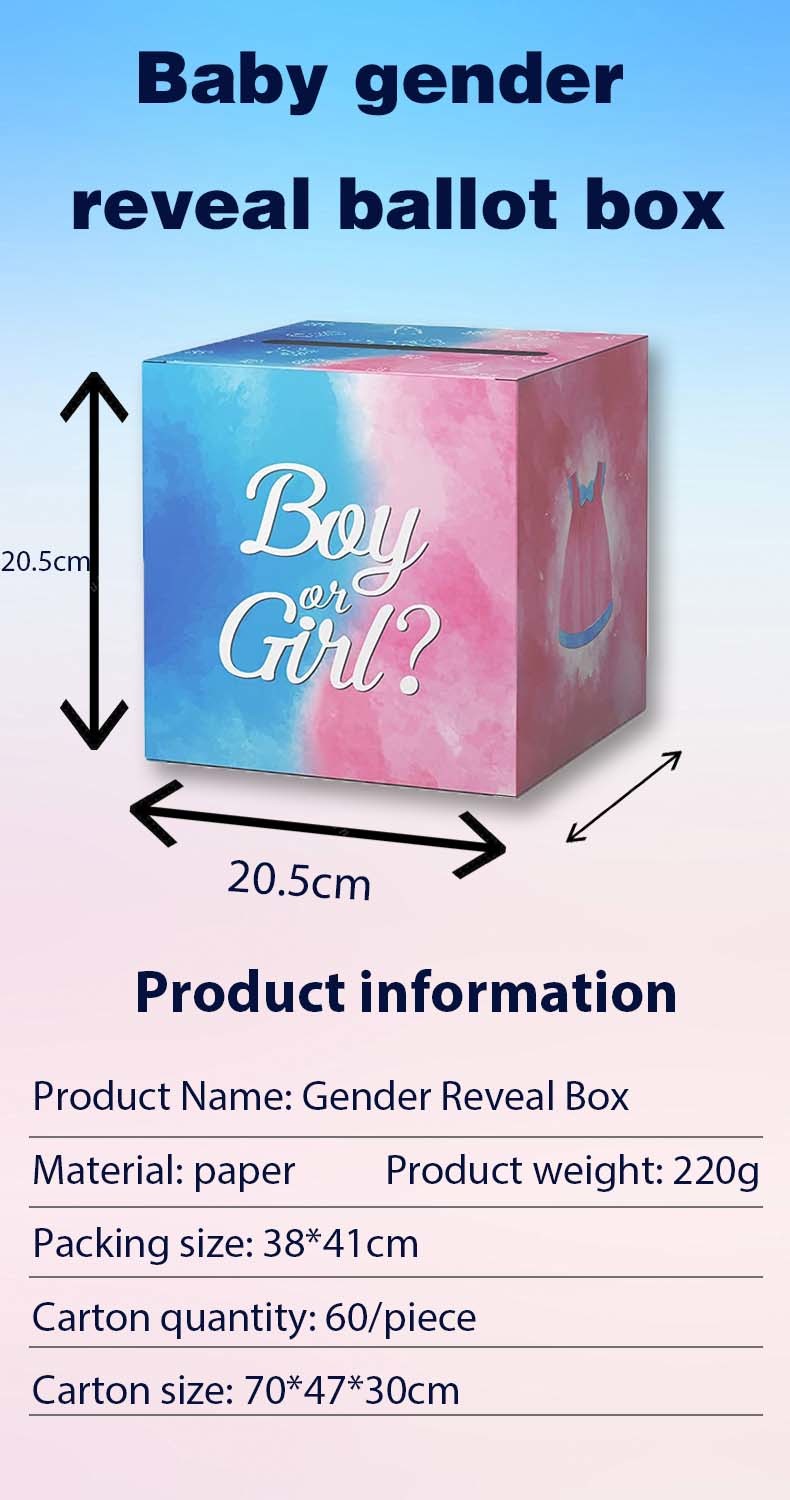 Baby Gender Reveal Voting Box Boys and Girls Gender Voting Game Box for Baby Shower Party Decor