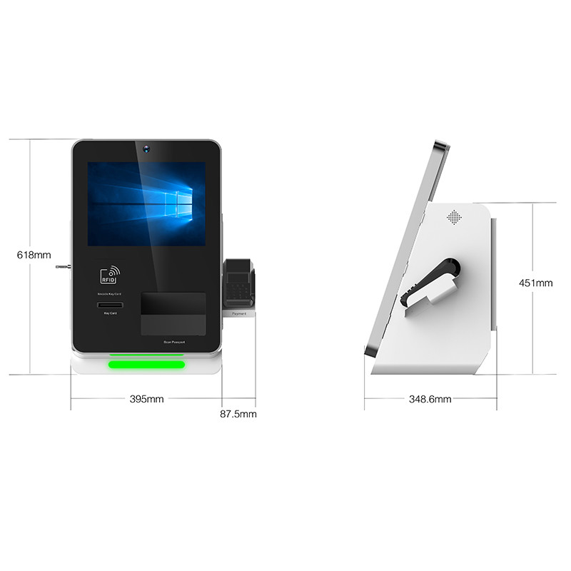 Check In Check Out Self Payment Kiosk Self Service Touch Screen Kiosk With Camera Printer