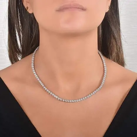 Classic Rhodium Plated CZ Silver Jewelry Set With Lobster Clasp