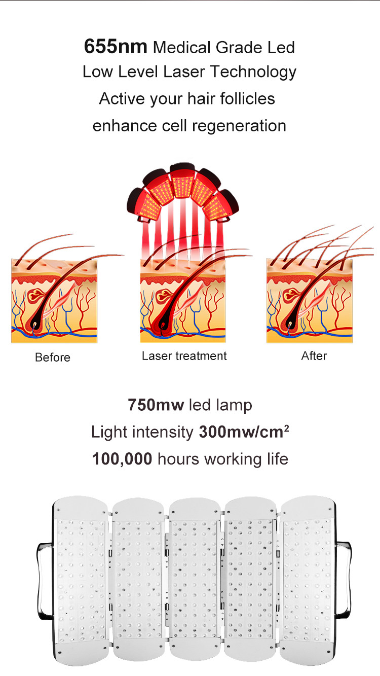 Hair Growth 655 Nm Led Light Therapy Machine Hair Loss Lights Therapy Machine