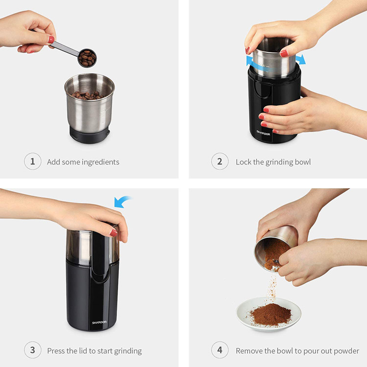 Electric Blade Spice Grinder Machine Garlic Chopper Ginger Chilli Powder Grinding Machine