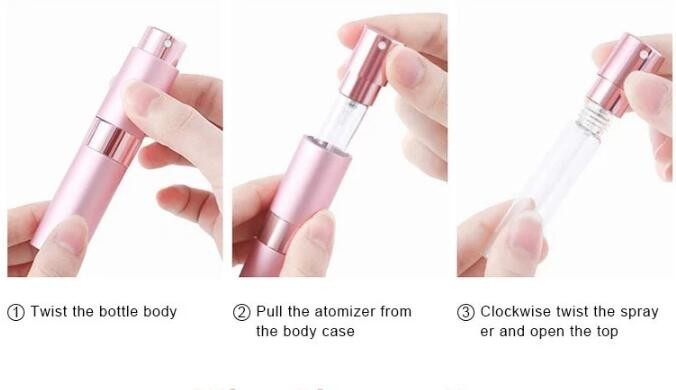 Mini 8ml Black Refillable Perfume Atomiser