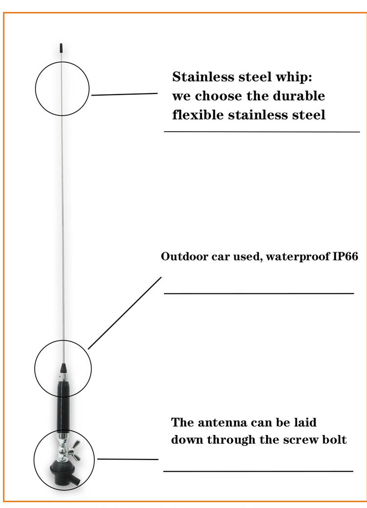 High Gain 0-1dBi 27Mhz Truck Cb Antenna With CE Certification